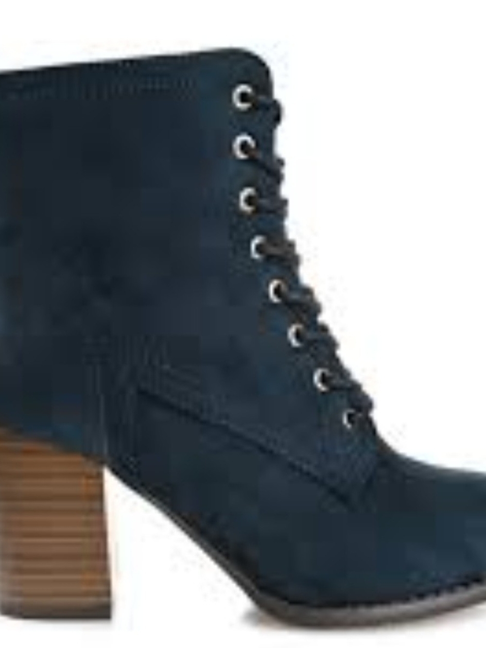 Journee Collection Baylor Navy Lace-Up Suede Ankle Boots Size 7 - Picture 2 of 7